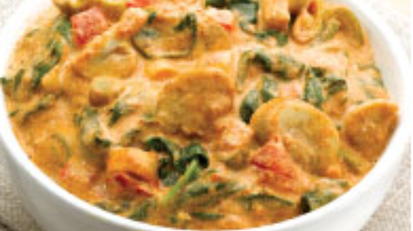 Rundvlees champignon en spinazie curry